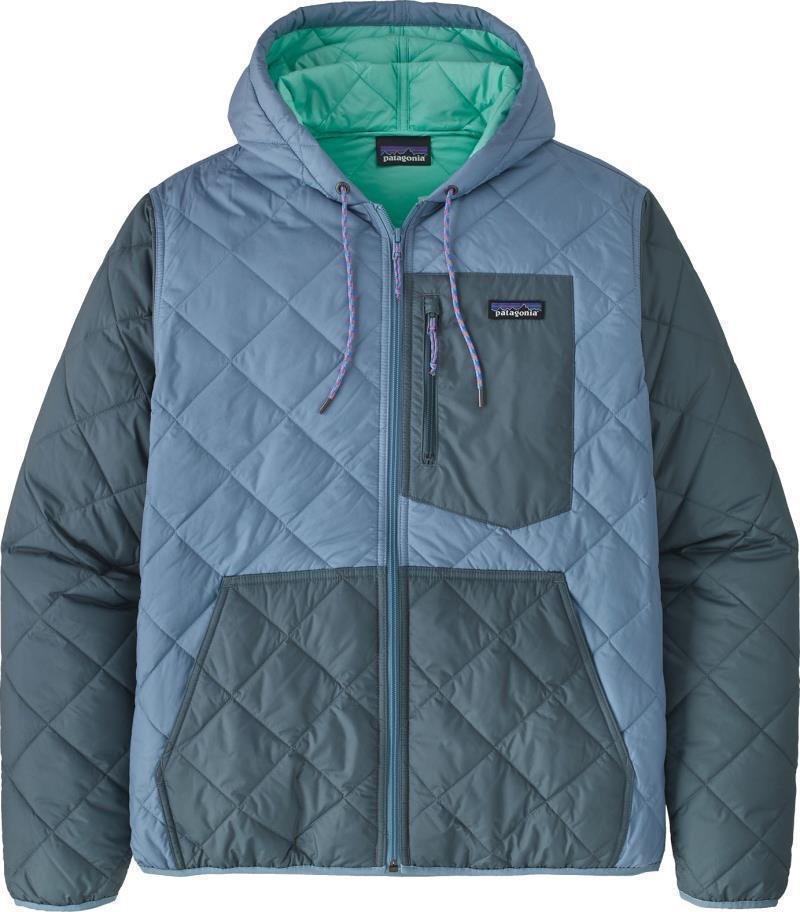 Diamond Quilted Bomber Hoody - Mens - Light Plume Grey 1