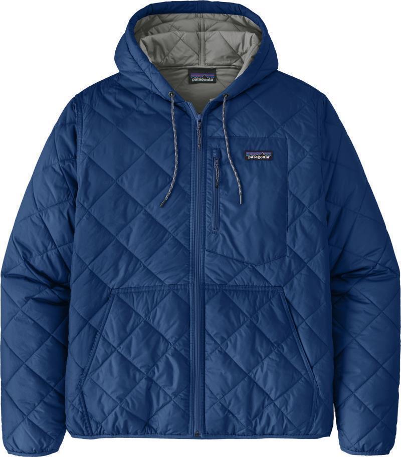 Diamond Quilted Bomber Hoody - Mens - Passage Blue 1
