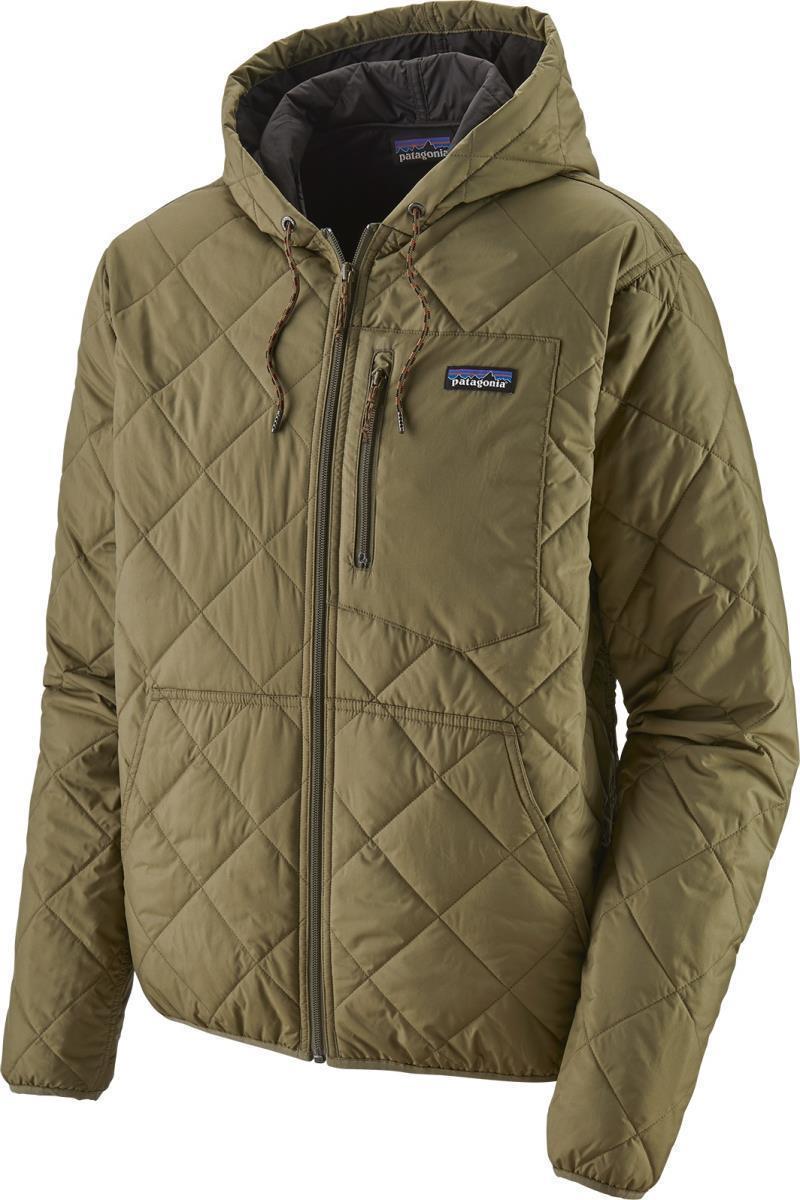 Diamond Quilted Bomber Hoody - Mens - Sage Khaki 1