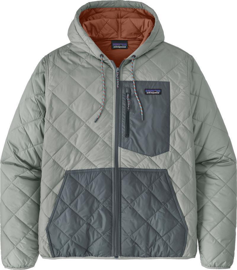 Diamond Quilted Bomber Hoody - Mens - Sleet Green 1