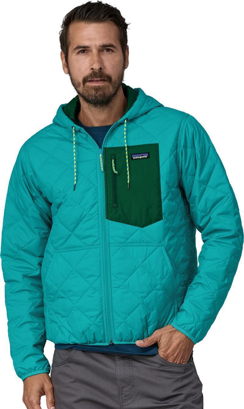 Diamond Quilted Bomber Hoody - Mens - Subtidal Blue 2
