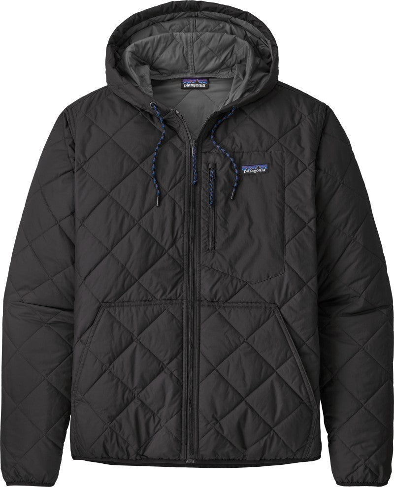 Diamond Quilted Bomber Hoody - Mens - black 1