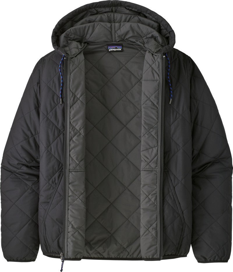 Diamond Quilted Bomber Hoody - Mens - black 1