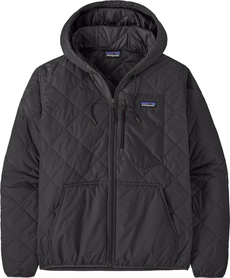 Diamond Quilted Bomber Hoody - Mens - black 1