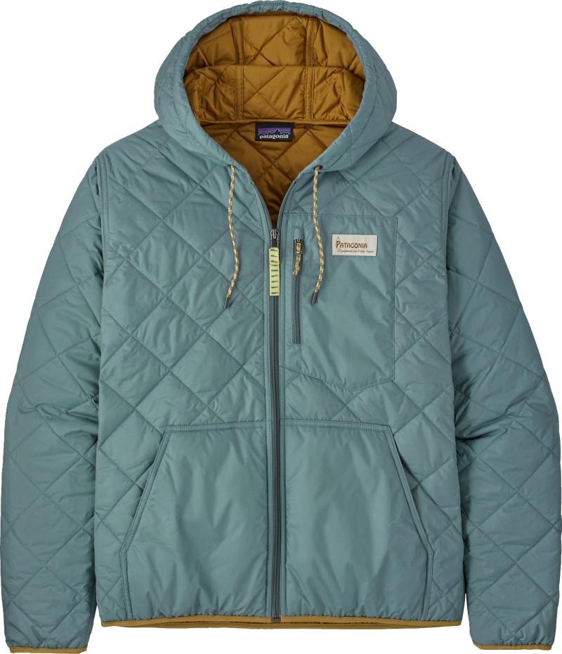 Diamond Quilted Bomber Hoody - Mens - blue sage 1