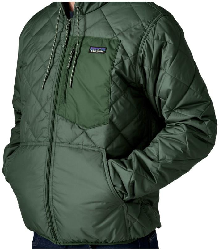 Diamond Quilted Bomber Hoody - Mens - canopy green 1