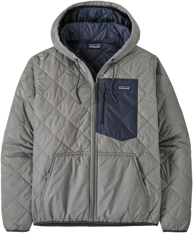 Diamond Quilted Bomber Hoody - Mens - forever grey 1