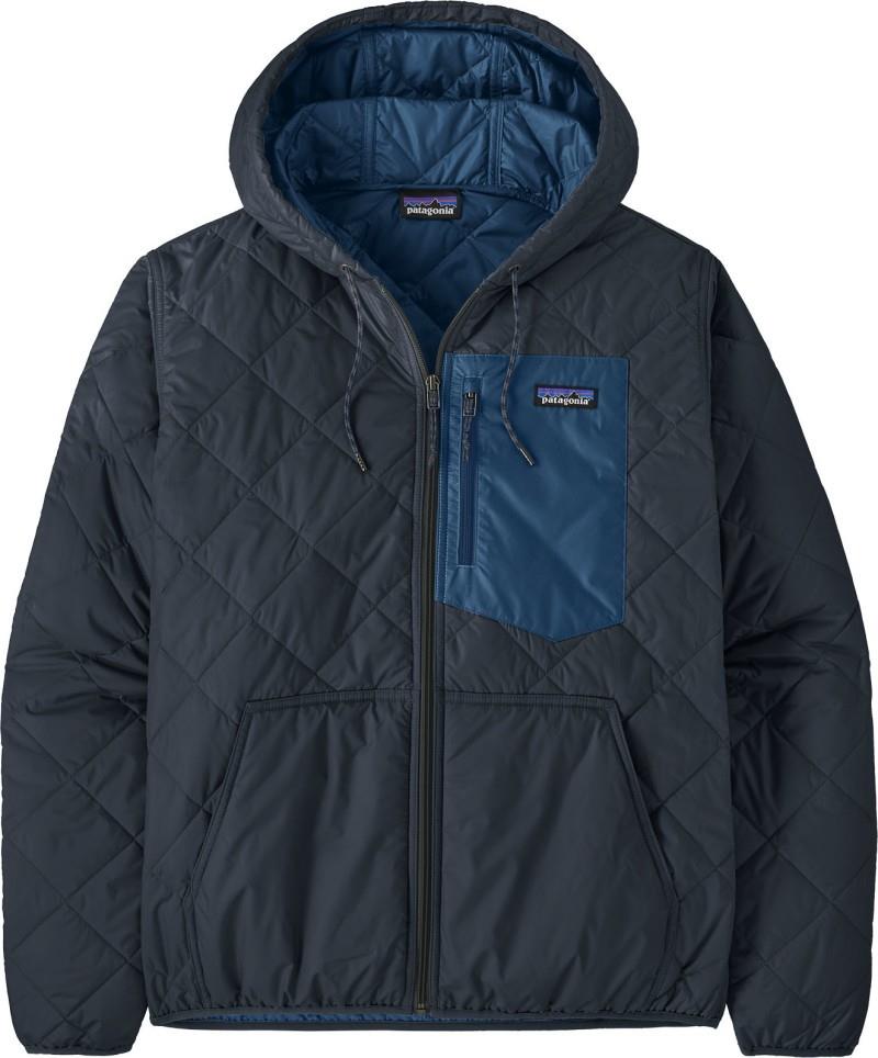 Diamond Quilted Bomber Hoody - Mens - new navy w/clement blue 1