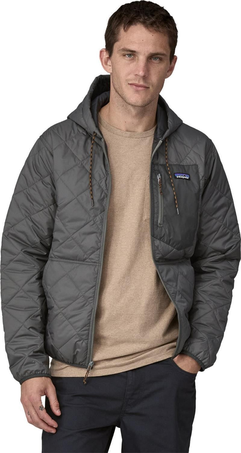 Diamond Quilted Bomber Hoody - Mens - noble grey 1