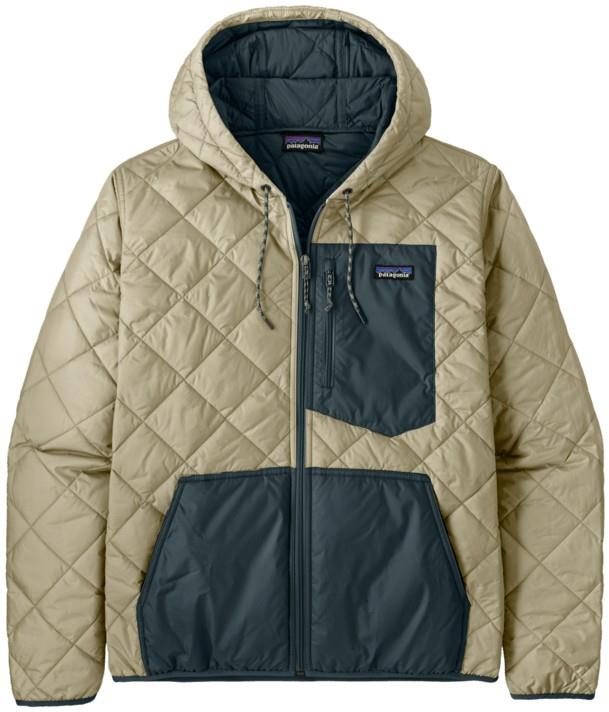 Diamond Quilted Bomber Hoody - Mens - weathered stone w/summit blue 1