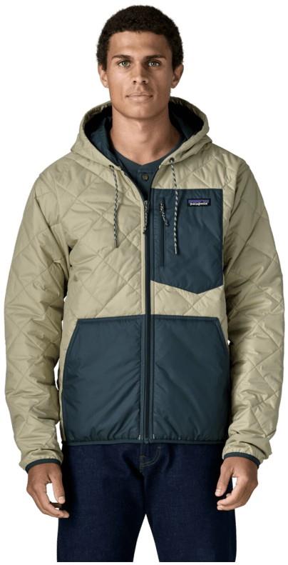 Diamond Quilted Bomber Hoody - Mens - weathered stone w/summit blue 1