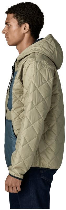 Diamond Quilted Bomber Hoody - Mens - weathered stone w/summit blue 1