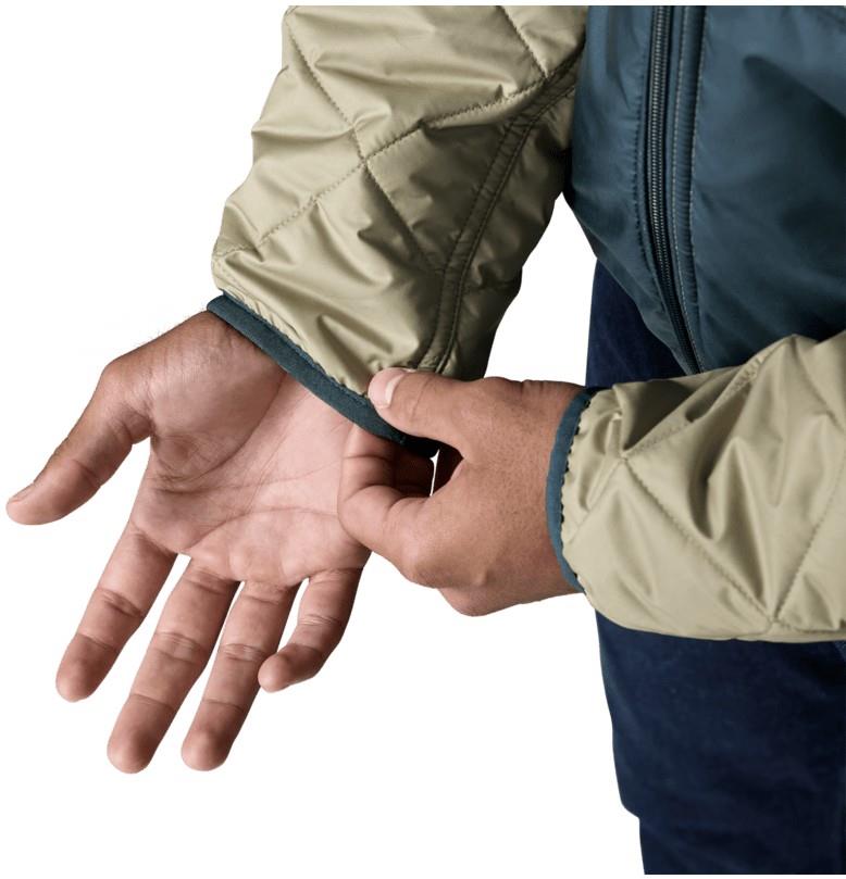 Diamond Quilted Bomber Hoody - Mens - weathered stone w/summit blue 1
