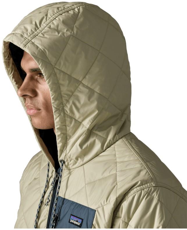Diamond Quilted Bomber Hoody - Mens - weathered stone w/summit blue 1