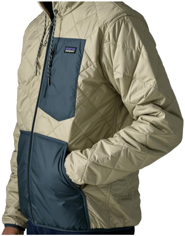 Diamond Quilted Bomber Hoody - Mens - weathered stone w/summit blue 1