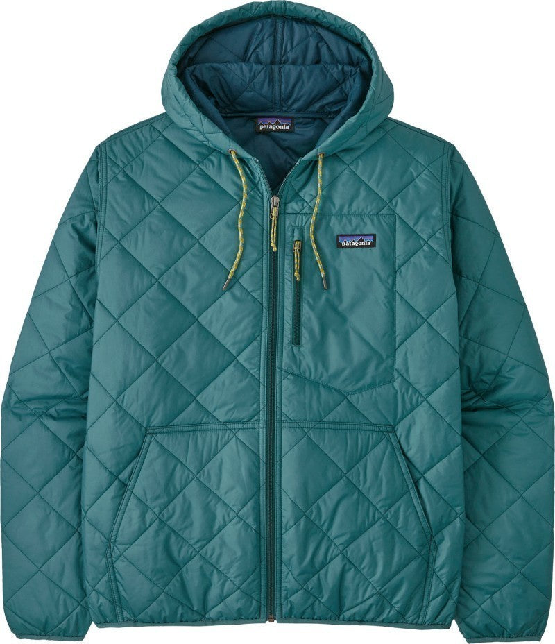 Diamond Quilted Bomber Hoody - Mens - wetland blue 1
