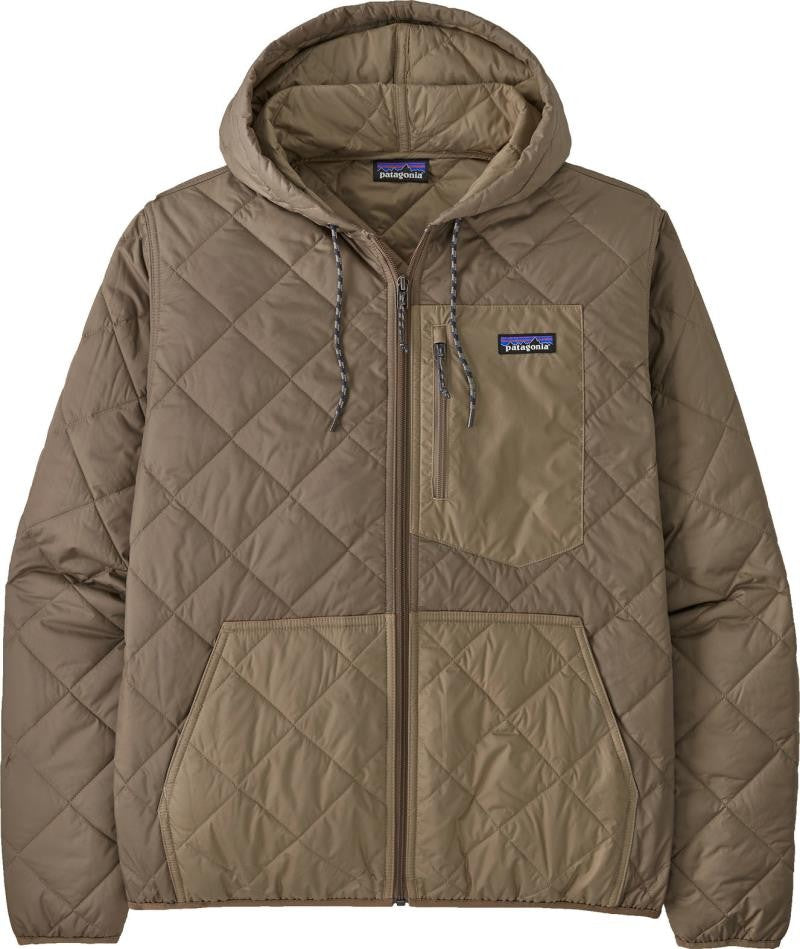 Diamond Quilted Bomber Hoody - Mens - wing grey 1
