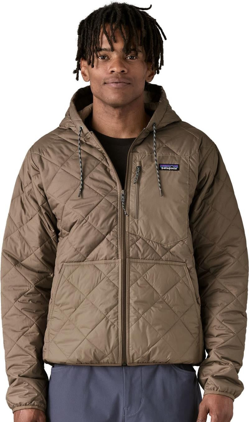 Diamond Quilted Bomber Hoody - Mens - wing grey 1