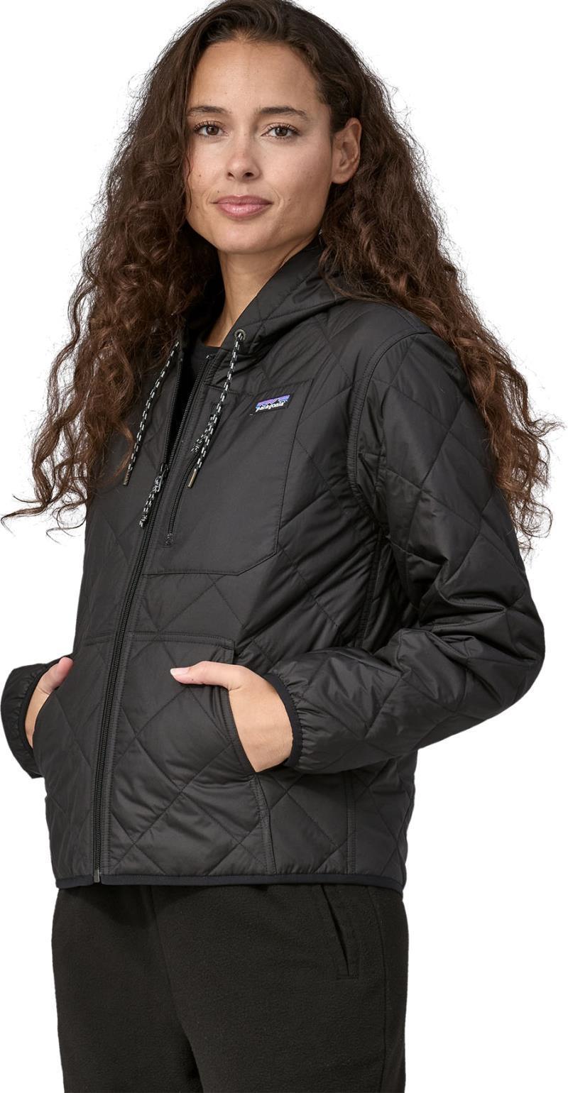 Diamond Quilted Bomber Hoody - Womens - Black 2