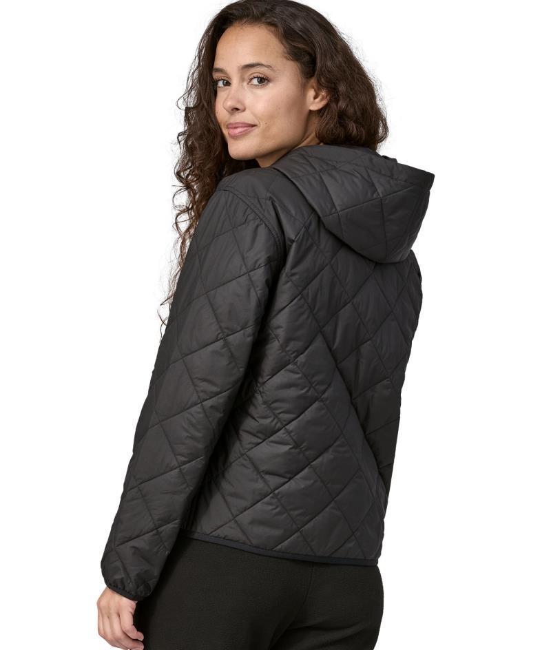 Diamond Quilted Bomber Hoody - Womens - Black 3