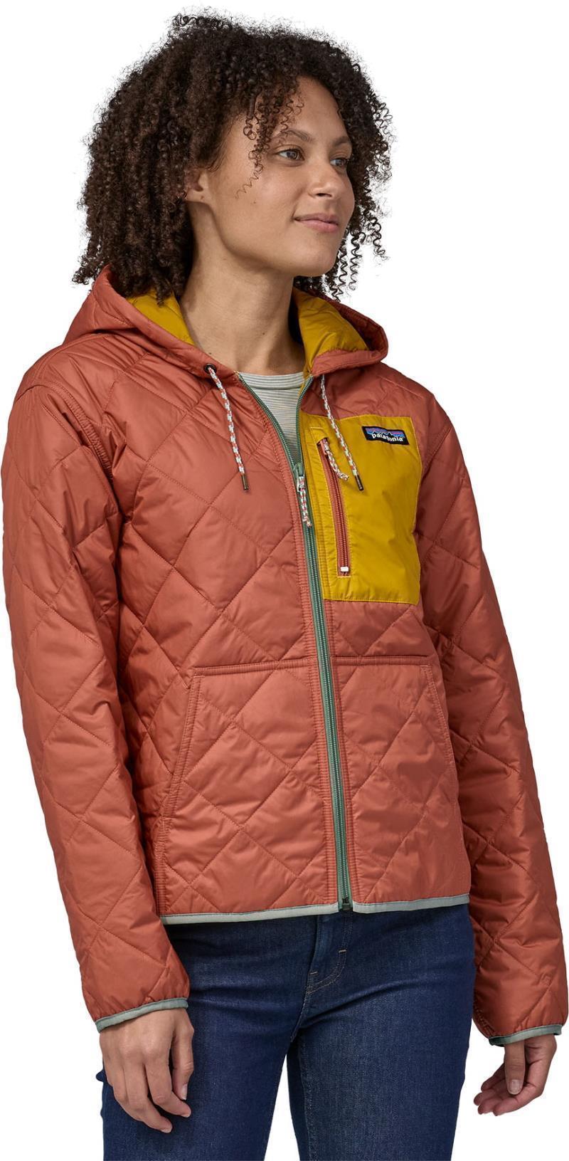 Diamond Quilted Bomber Hoody - Womens - Burl Red 2