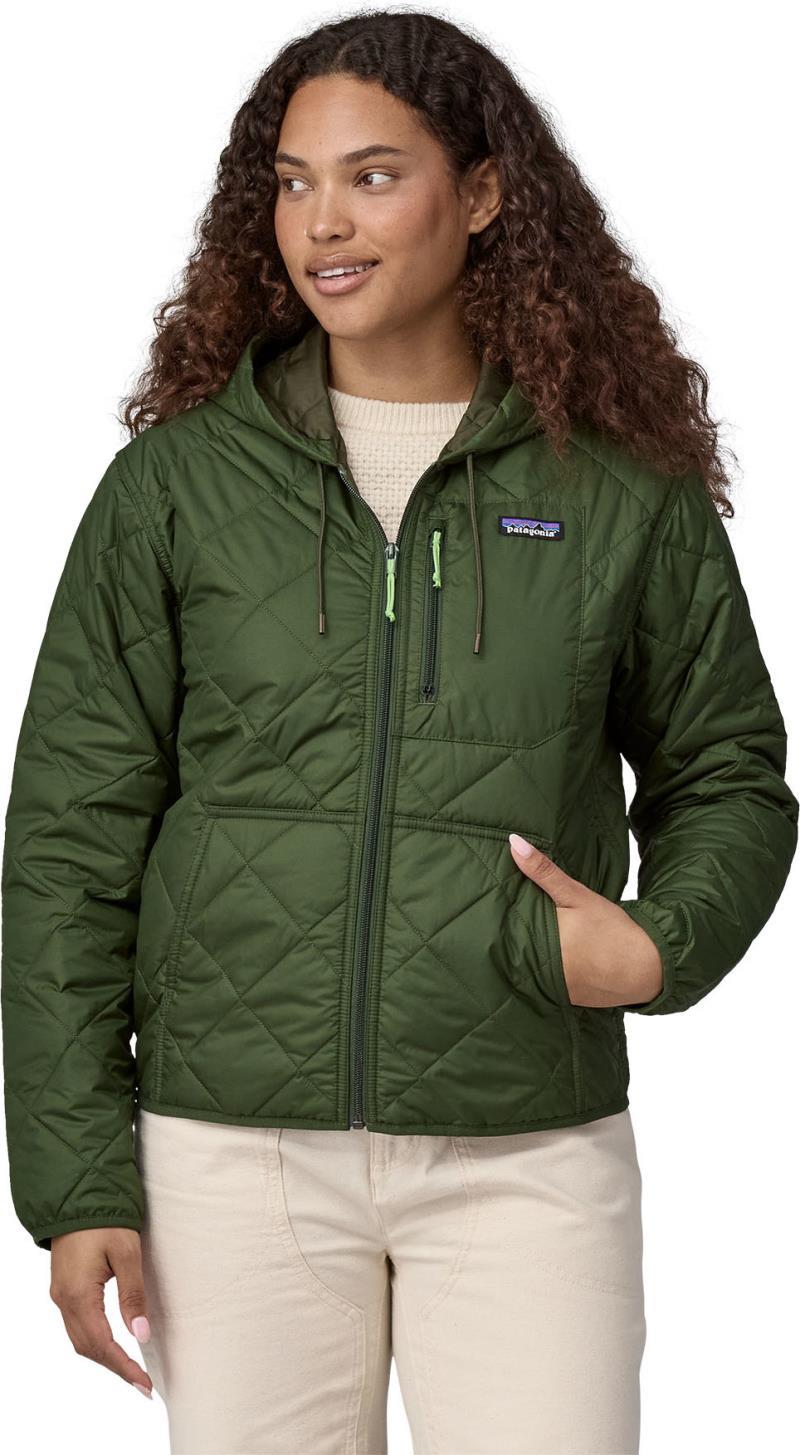 Diamond Quilted Bomber Hoody - Womens - Torrey Pine Green 1