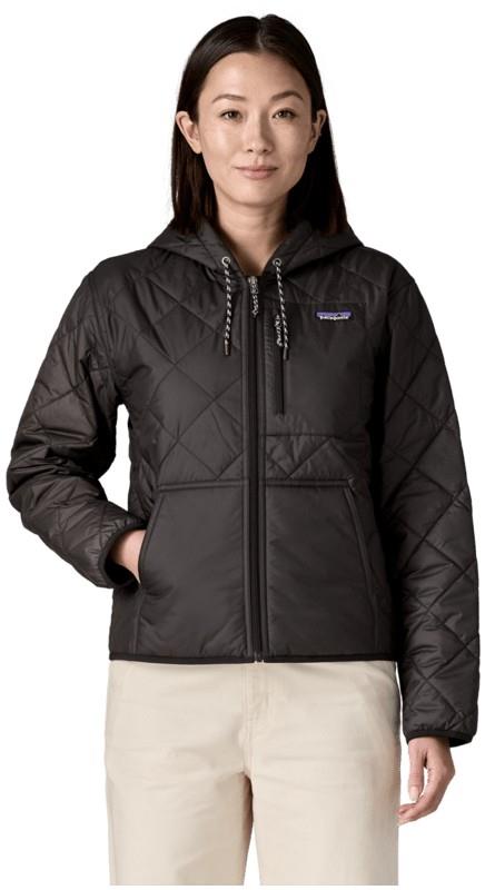 Diamond Quilted Bomber Hoody - Womens - black w/black 1