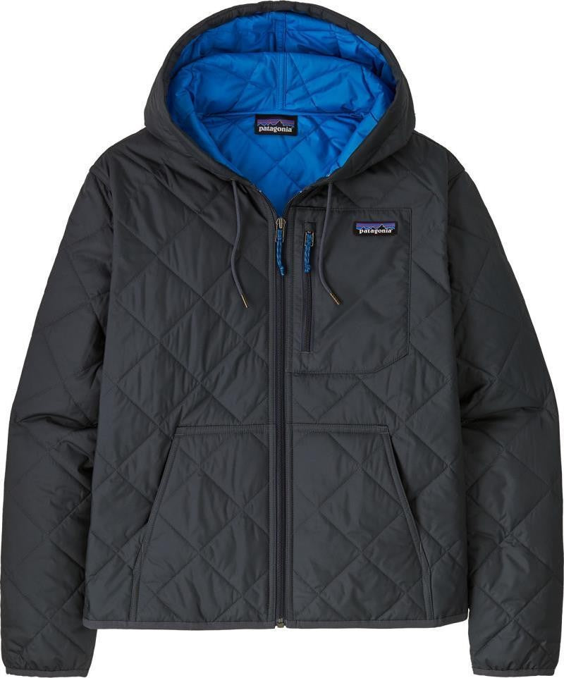 Diamond Quilted Bomber Hoody - Womens - smolder blue 1