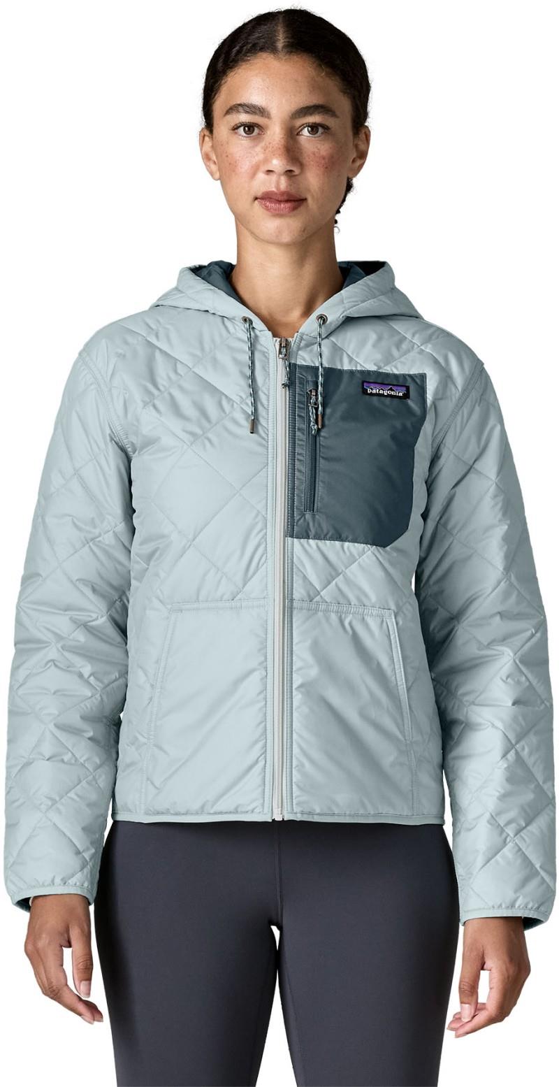 Diamond Quilted Bomber Hoody - Womens - virtually blue 1