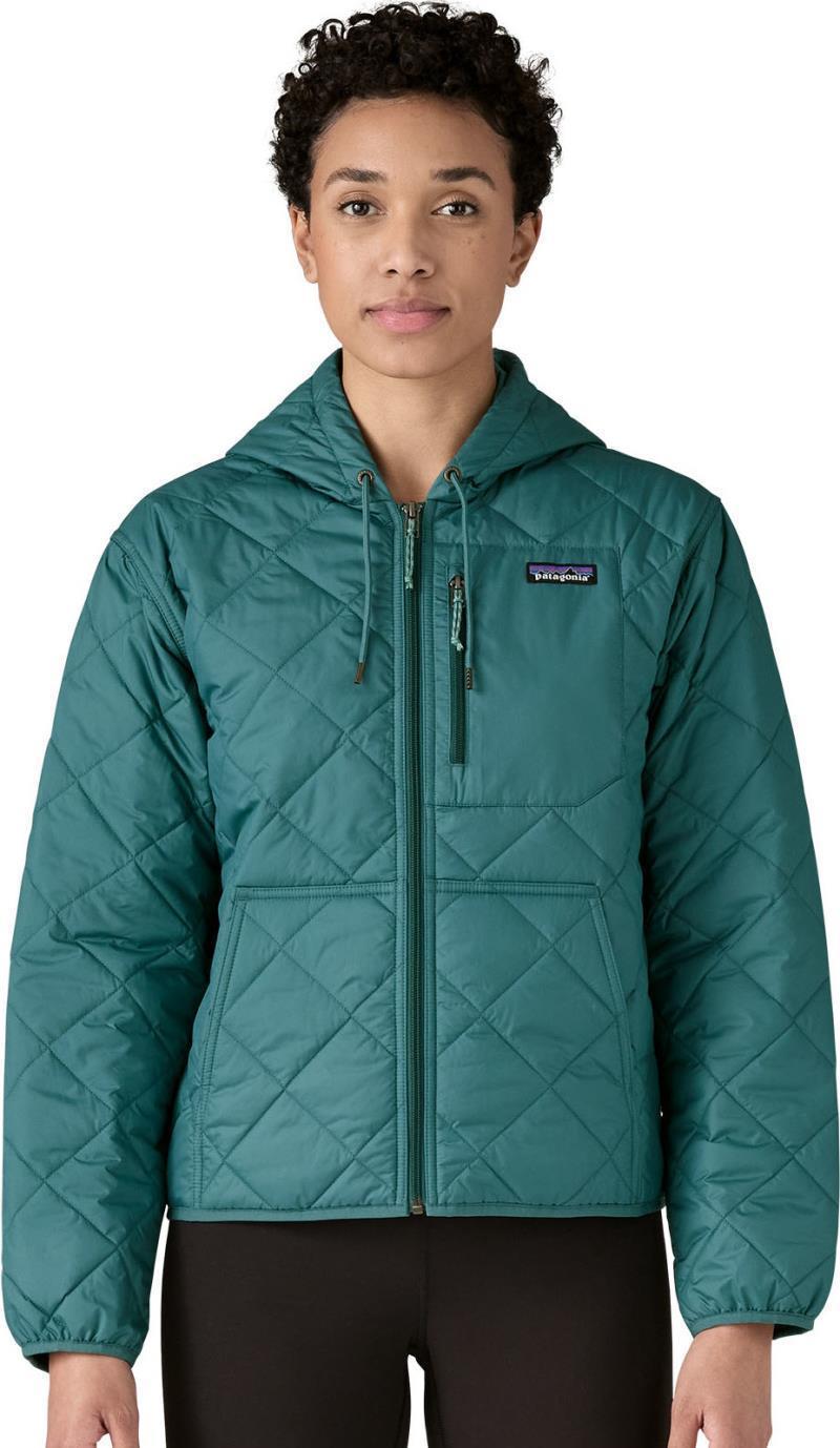 Diamond Quilted Bomber Hoody - Womens - wetland blue 1