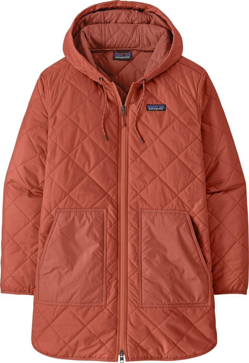 Diamond Quilted Parka - Womens - potters red 1