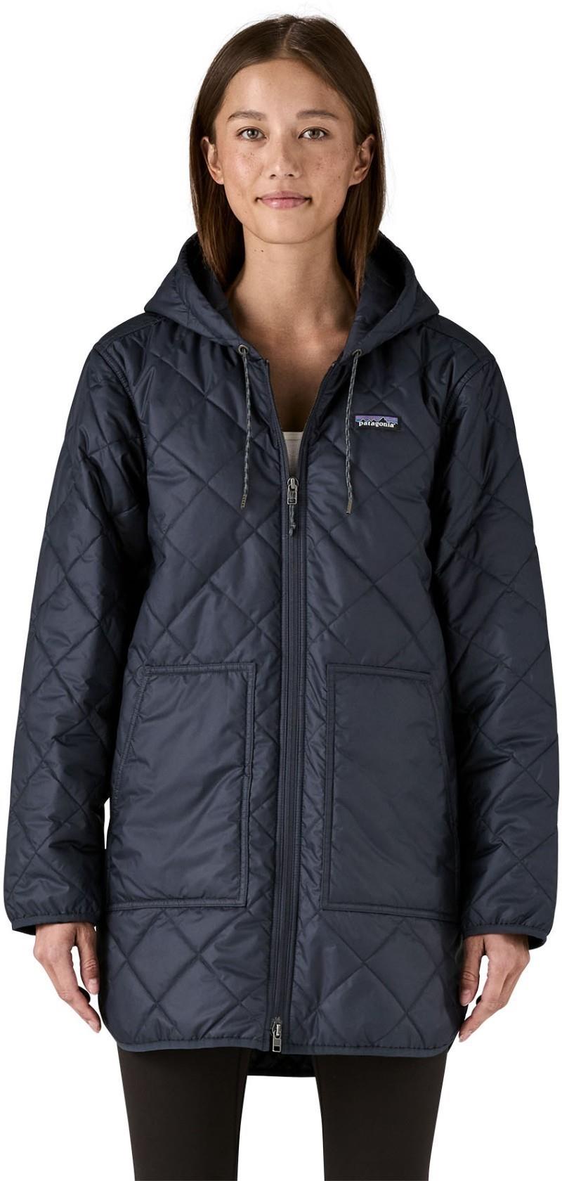 Diamond Quilted Parka - Womens - sunken blue 1