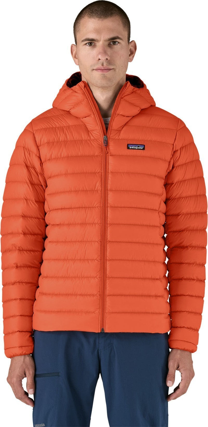 Down Sweater Hoody - Mens - pollinator orange 1