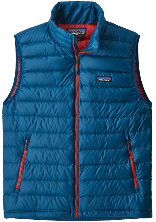 Down Sweater Vest - Mens - Big Sur Blue w/Fire Red 1