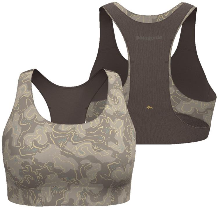 Endless Mid Impact Bra - Womens - earth lines / albatross grey 1