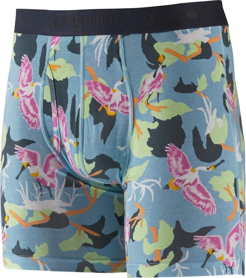 Essential Boxer Briefs, 6" Inseam - Mens - spoonbills / big sky blue 1