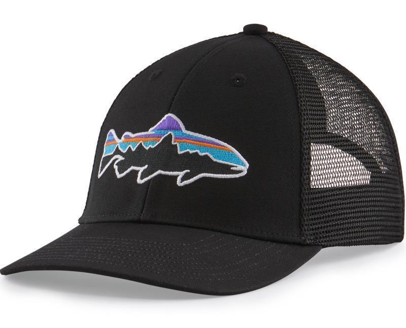 Fitz Roy Fish LoPro Trucker Hat - black w/fitz roy trout 1