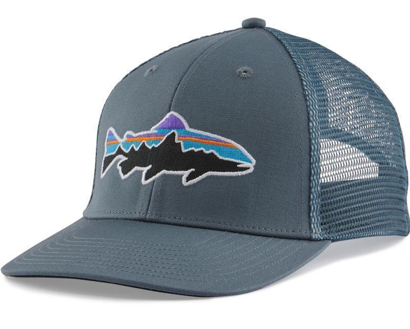 Fitz Roy Fish LoPro Trucker Hat - plume grey w/fitz roy trout 1