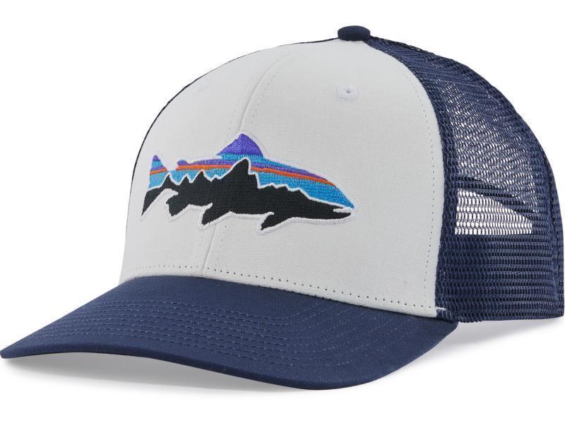Fitz Roy Trout Trucker Hat - White w/New Navy 1