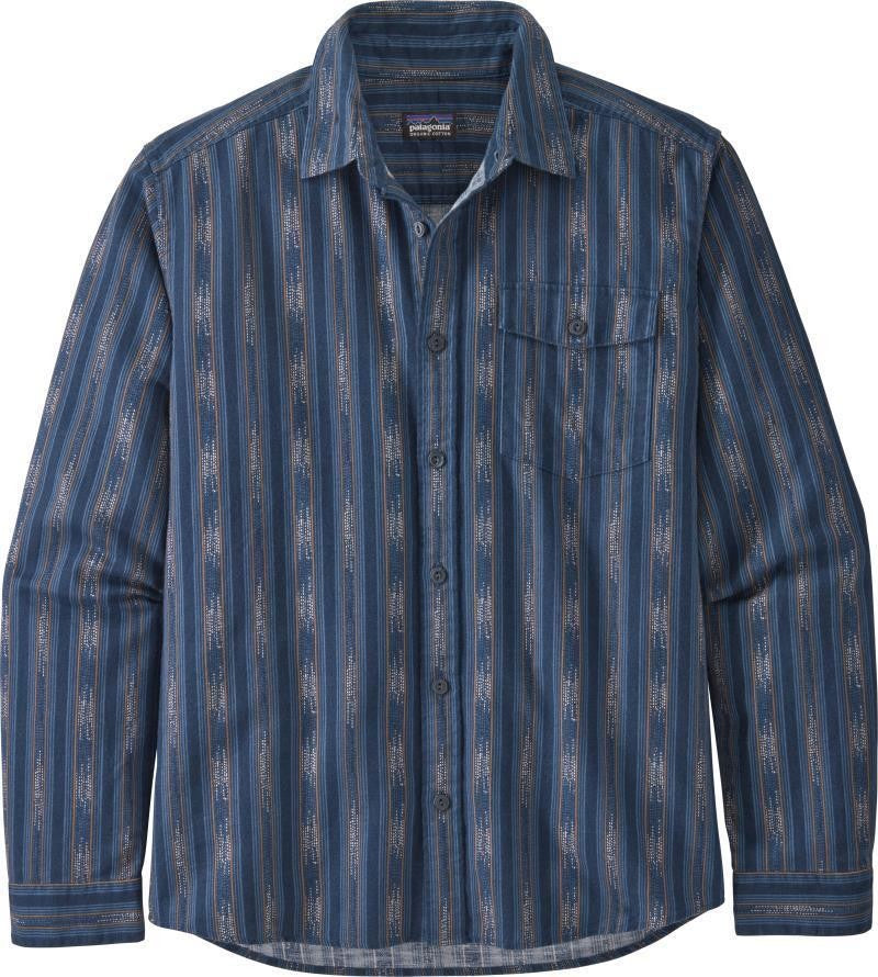 Fjord Flannel Lightweight LS Shirt - Mens - ikat rows / stone blue 1