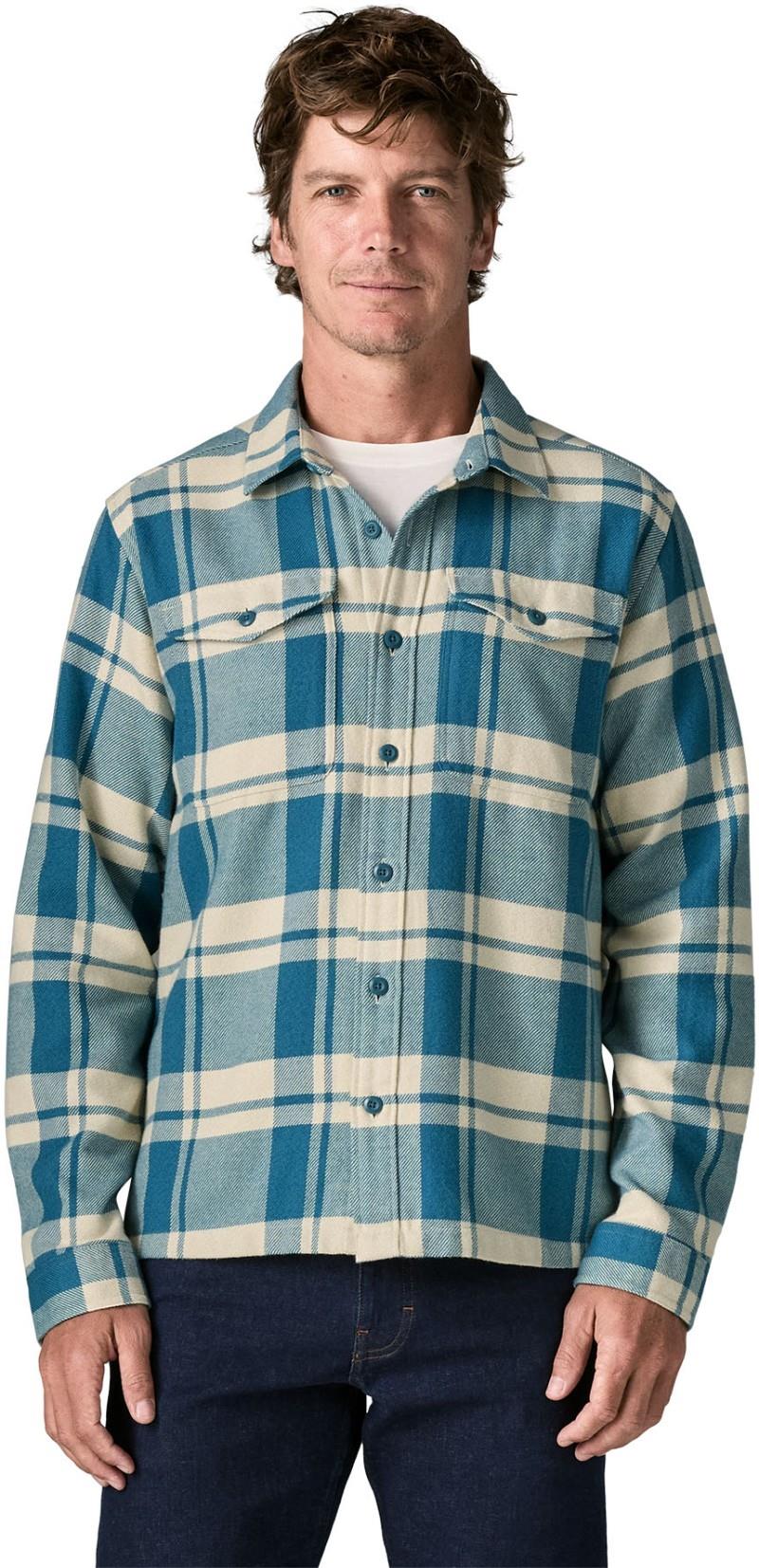 Fjord Flannel Shirt - Mens - powder / glacial blue 1
