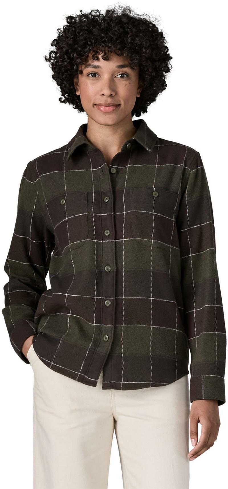 Fjord Flannel Shirt - Womens - snow owl / basin green 1