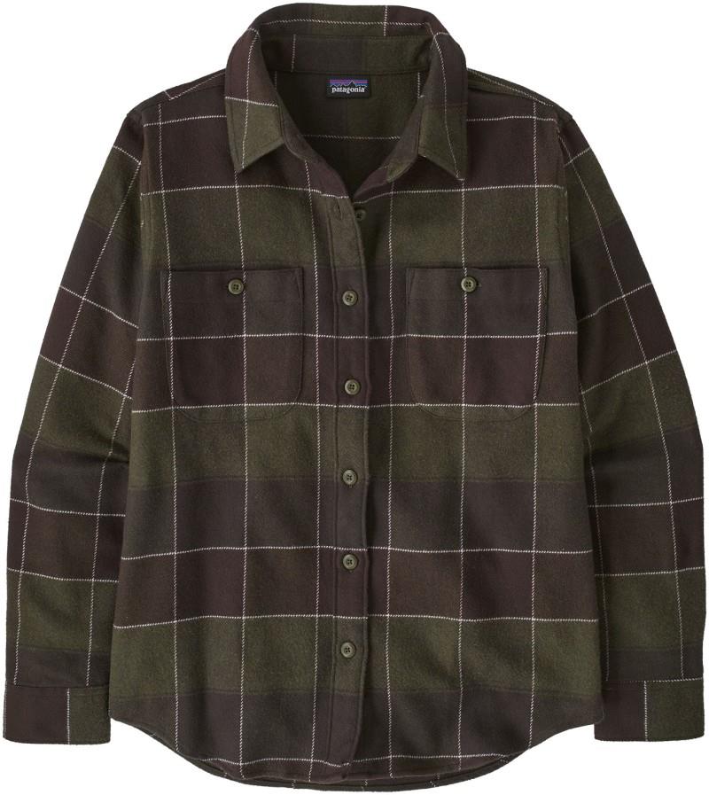 Fjord Flannel Shirt - Womens - snow owl / basin green 1