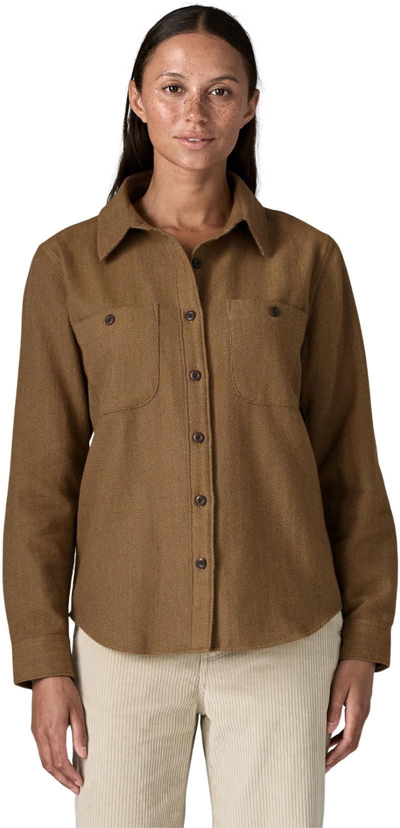 Fjord Flannel Shirt - Womens - tundra twill / den brown 1