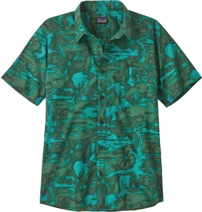 Go To SS Shirt - Mens - cliffs and waves / conifer green 1