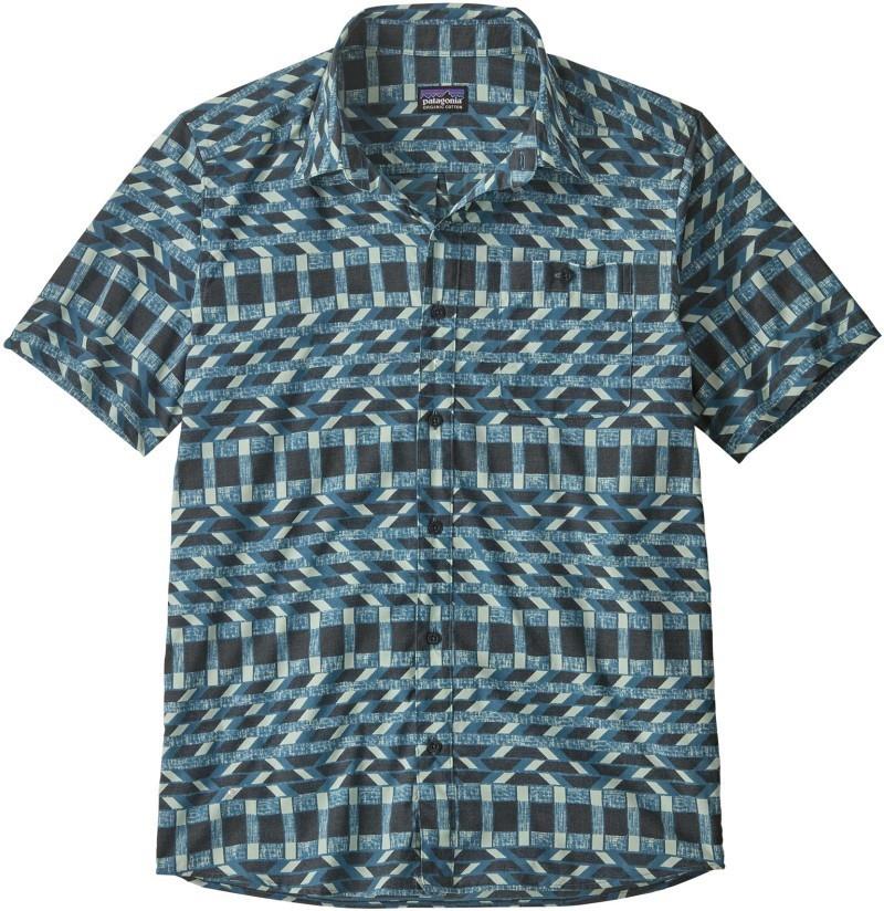 Go To SS Shirt - Mens - climbing stripe / still blue 1