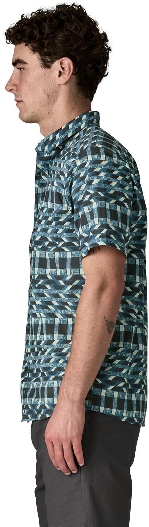 Go To SS Shirt - Mens - climbing stripe / still blue 1
