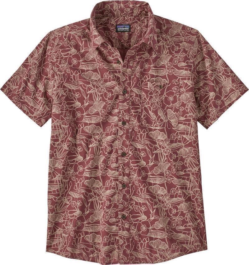 Go To SS Shirt - Mens - mushroom forest batik / sequoia red 1
