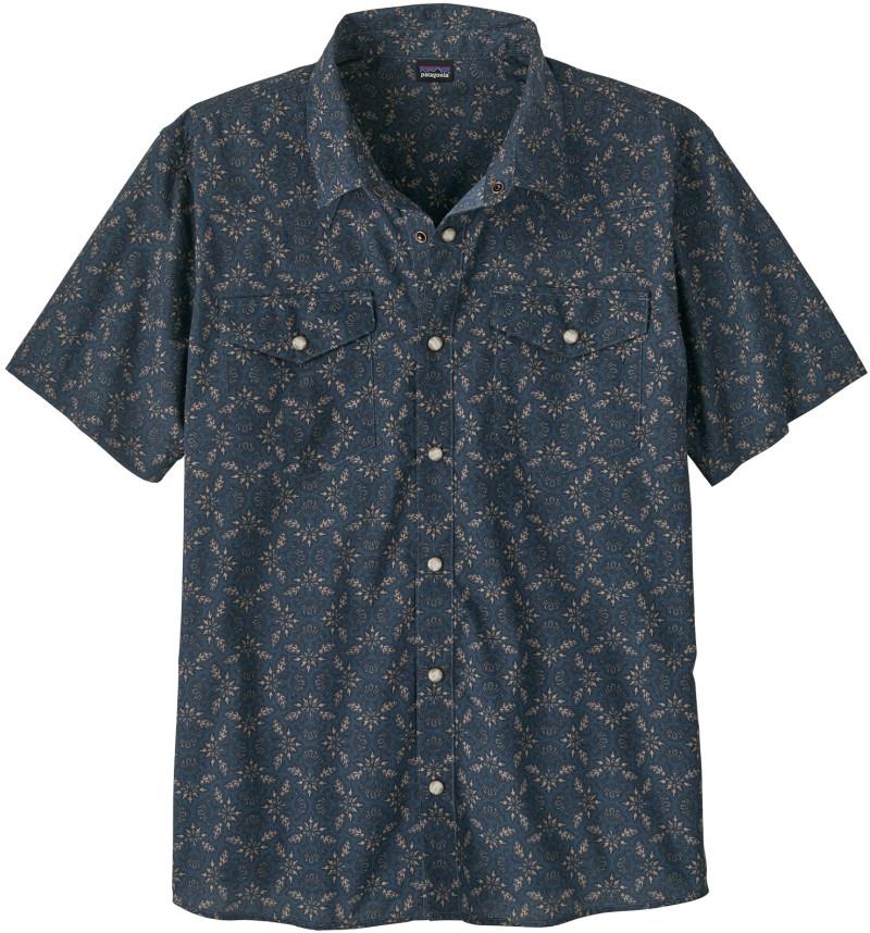 Go To Western Shirt - Mens - blizzard bloom / tidepool blue 1