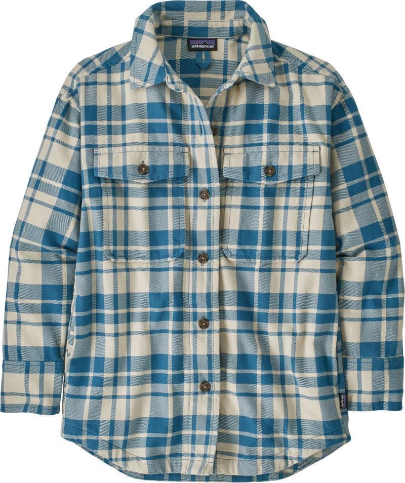 Heavyweight Fjord Flannel Overshirt - Womens - Ice Caps / Wavy Blue 1